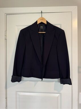 Zara navy Cropped Blazer
